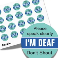 Deaf aware, hearing impaired, deafness, hear less classic round sticker