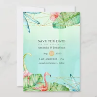 Exotic Tropical Geometric Wedding Save The Date