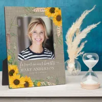 Rustic Sunflower Photo Memorial Tribute Plaque