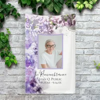 Purple Lilac Flower Watercolor Celebration of Life Banner