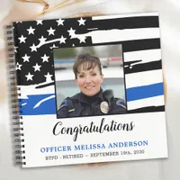 Custom Photo Police Retirement Party Guest Book  
