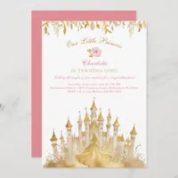 Pink and Gold Little Princess 1st Birthday  Invitation