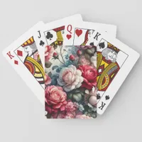 Timeless Rose Floral Charm Poker Cards