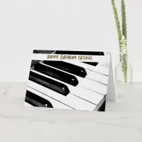 Personalized Piano Keys Music Musician Birthday Foil Greeting Card