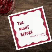 Burgundy Modern Welcome Party Rehearsal Dinner Napkins