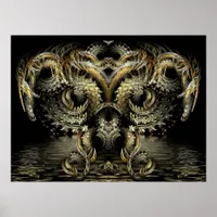 Fractal DragonOwl Poster