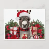 Festive Christmas Donkey Postcard