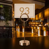 Restaurant Minimalist White Faux Gold Foil Text Table Number