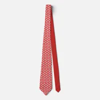 Tie - Hexagon with Snowflake in Red