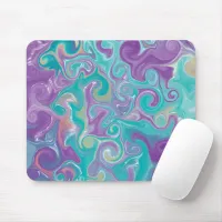 Purple, Blue, Gold and Teal swirls   Mouse Pad