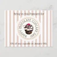 Chocolate Cupcake Day October 18th Coupon Business Postcard