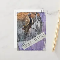 Retro Cowboy Wild Wind Postcard
