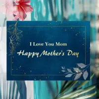 Blue Aesthetic Foil Mother's Day Greeting Card