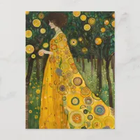 Sweet Lemon Trees Woman in Klimt Style  Postcard