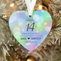 Elegant 14th Opal Wedding Anniversary Celebration Ornament