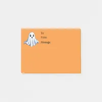 Cute Ghost on Halloween Orange Message Post-it Notes