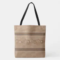 Southwest Pronghorn Antelope Herd Brown Border Tote Bag