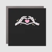 Skeleton Hands Heart Funny Car Magnet