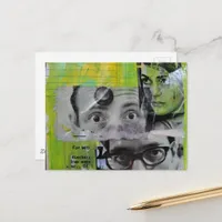 The Pairs of Eyes Looking junk journal Collage Postcard