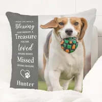Pet Memorial Custom 2 Photo Faux Leather Keepsake Throw Pillow