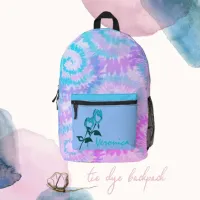  Tie Dye Blue Purple Printed Backpack