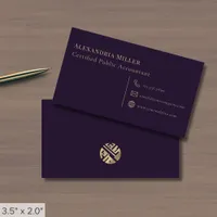 Simple Purple and Gold Business Card