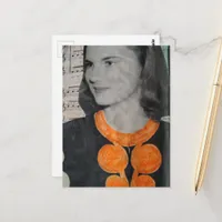 A Vintage Beauty Collage With Hidden Message Postcard