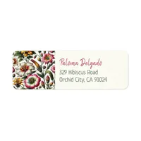 Vibrant Botanical Tropical Flowers Return Address Label