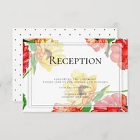 Reception | Big Bold Red Yellow Flowers Invitation