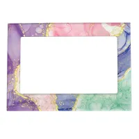 Glitter Gold Marble Pastel Colors Magnetic Frame