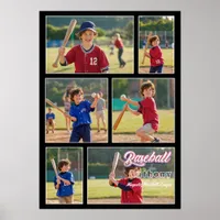 Sports Memory Gift Custom Baseball Photo Collage Poster