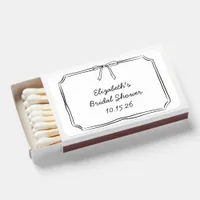 Elegant Black and White Bow Timeless Bridal Shower Matchboxes