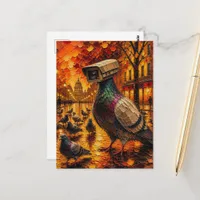 Spy Pigeon with Pigeons Postcard