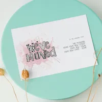 We've Moved Whimsical Watercolor Lettering  Enclosure Card