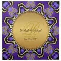 Purple+Gold Medieval Fusion Custom Wedding Napkin