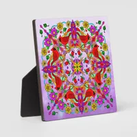 Cardinal and Flowers Mandala   Plaque