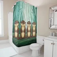 Cartoon Otters Shower Curtain