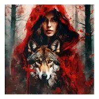 Fairytale Woman and a Wolf  Acrylic Print