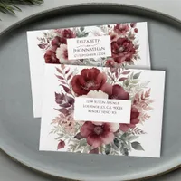 Burgundy Floral Watercolor Elegant Rustic Wedding  Envelope