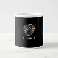 F-Caw-F Crow Bird Heart USA Flag Vintage Giant Coffee Mug