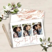 BUDGET Save the Date Copper Marble Announcement