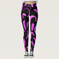 Pink and Black Kiteboarding Sails Pattern Kites Leggings