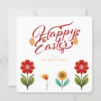 Flourished Boho Calligraphy Personalized Easter  Card