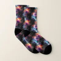 Stellar Symphony Galactic Nebulas Pattern Socks