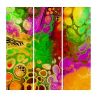Magenta, Lime Green, Black Yellow abstract art  