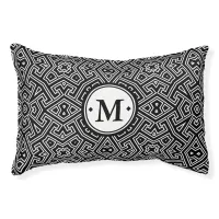 Geometric Pattern Monogram Black and White ID149 Pet Bed