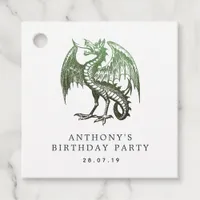 Vintage Dragon Damask Favor Tags
