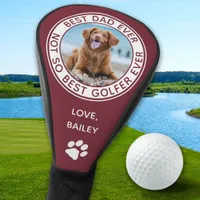 Dog Best Dad Ever Red White Funny Photo Golf Head Cover