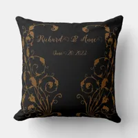 Vintage Wedding Romantic Steampunk Fairytale  Throw Pillow