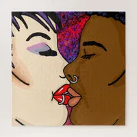 Romantic Kiss | Interracial Romance Jigsaw Puzzle